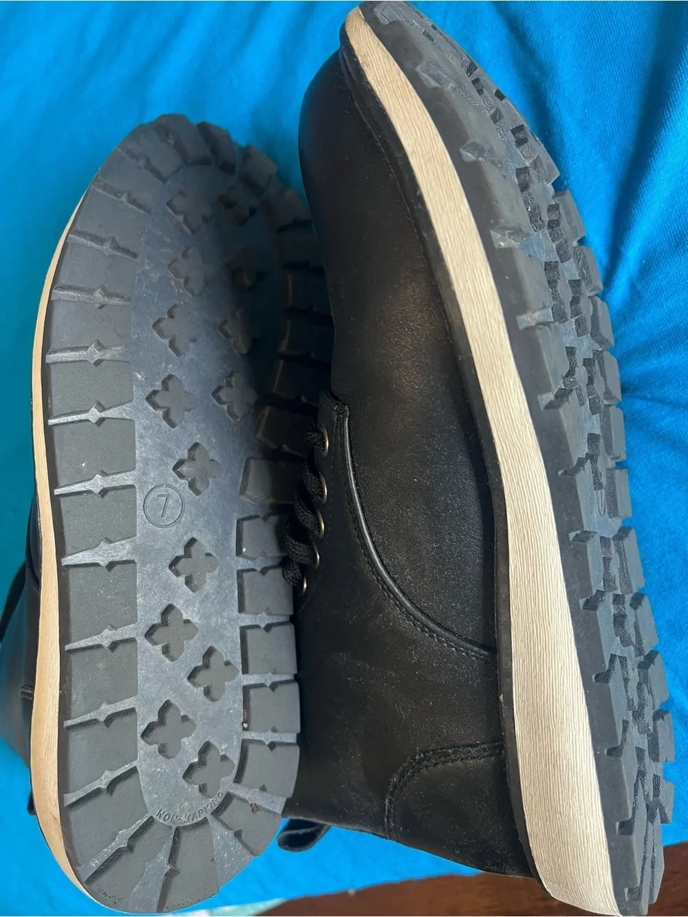 Goodfellow & Co Black and Cream Lace-Up Combat Boots